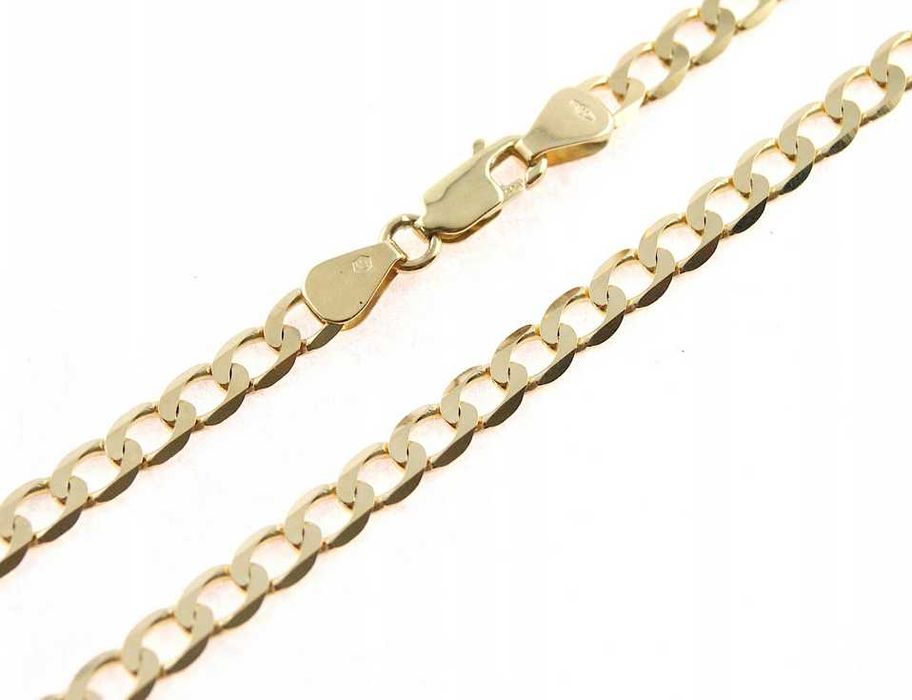 DŁUGI złoty łańcuszek PANCERKA ZŁOTO p.585 58cm kuty