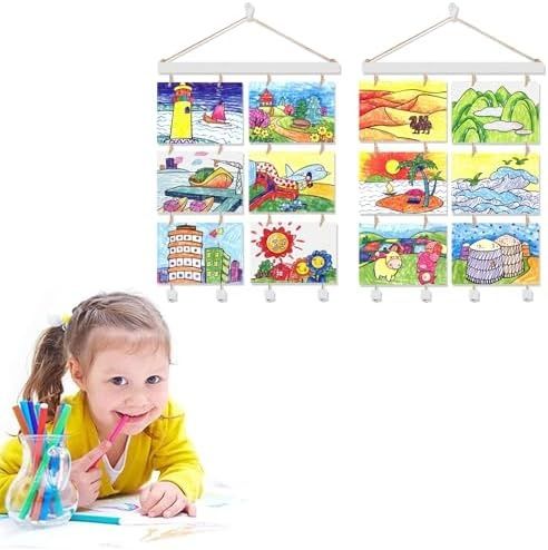 Zestaw 2 drewnianych wiszących ramek do zdjęć