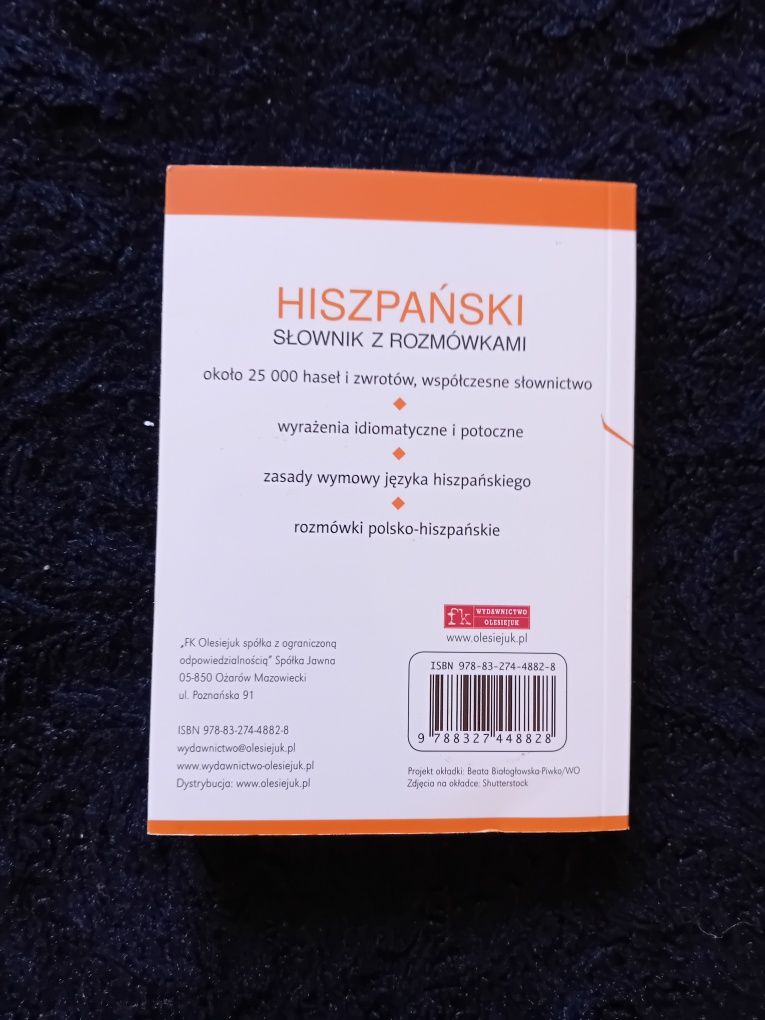Słownik hiszpański mały z rozmówkami