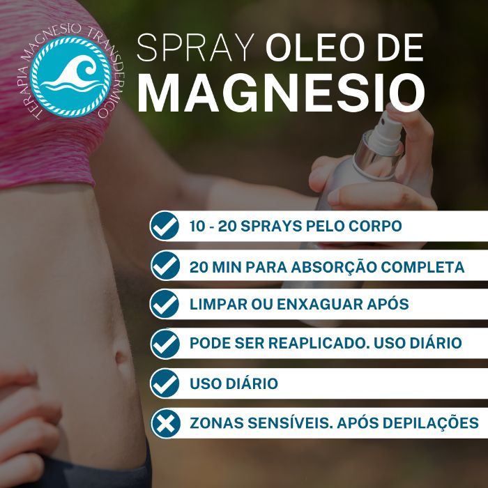 Spray Oleo Magnésio Alívio Dores, Relaxamento, Sono 100 ml