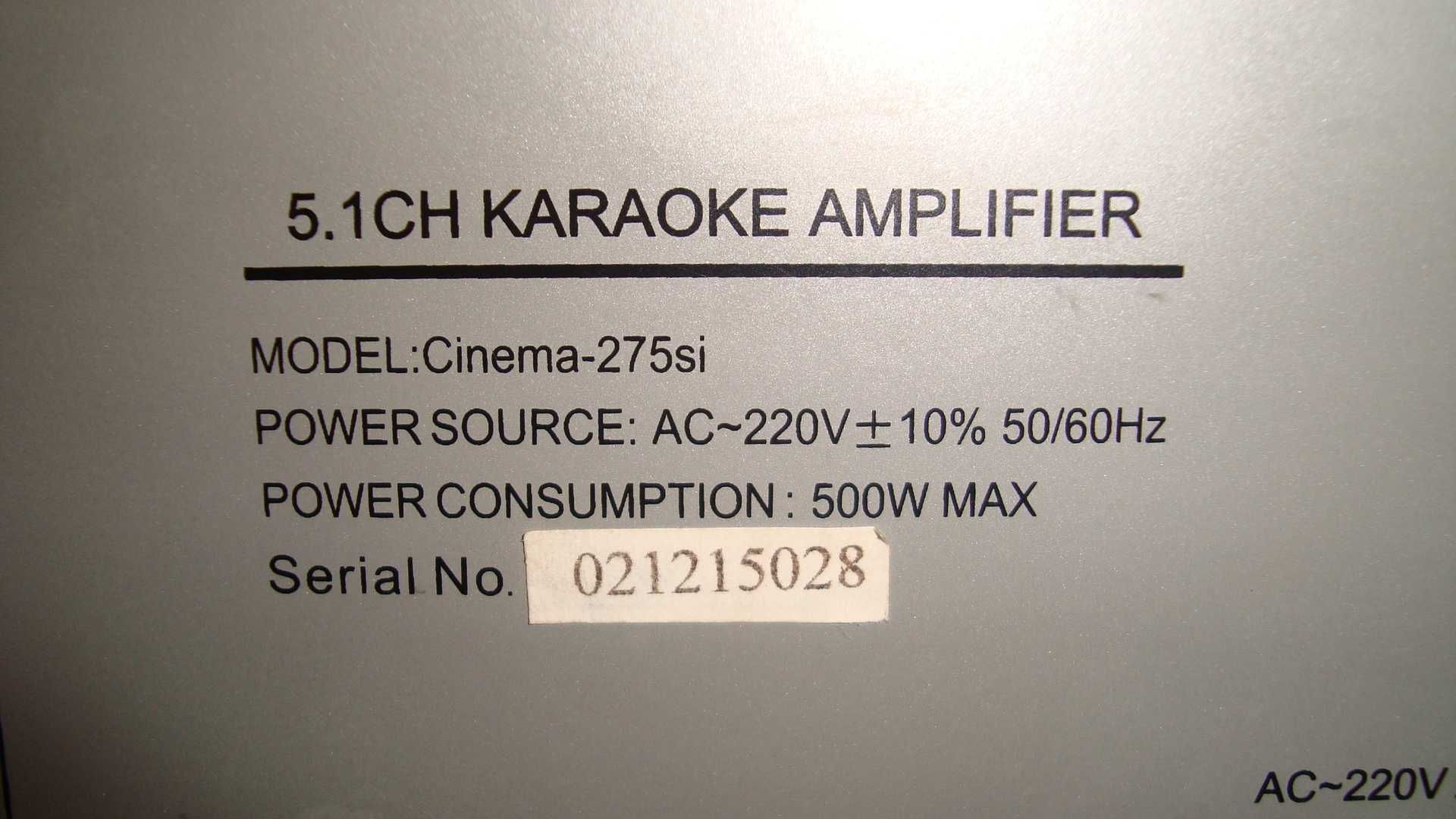 Karaoke Amplifer 5.1 CH "Mc Voice"