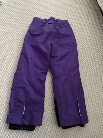 Spodnie narciarskie zimowe fioletowe 122 128 cm