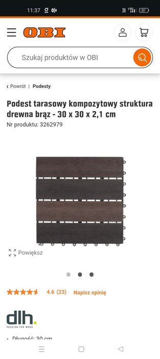 Podest tarasowy kompozytowy 30x30