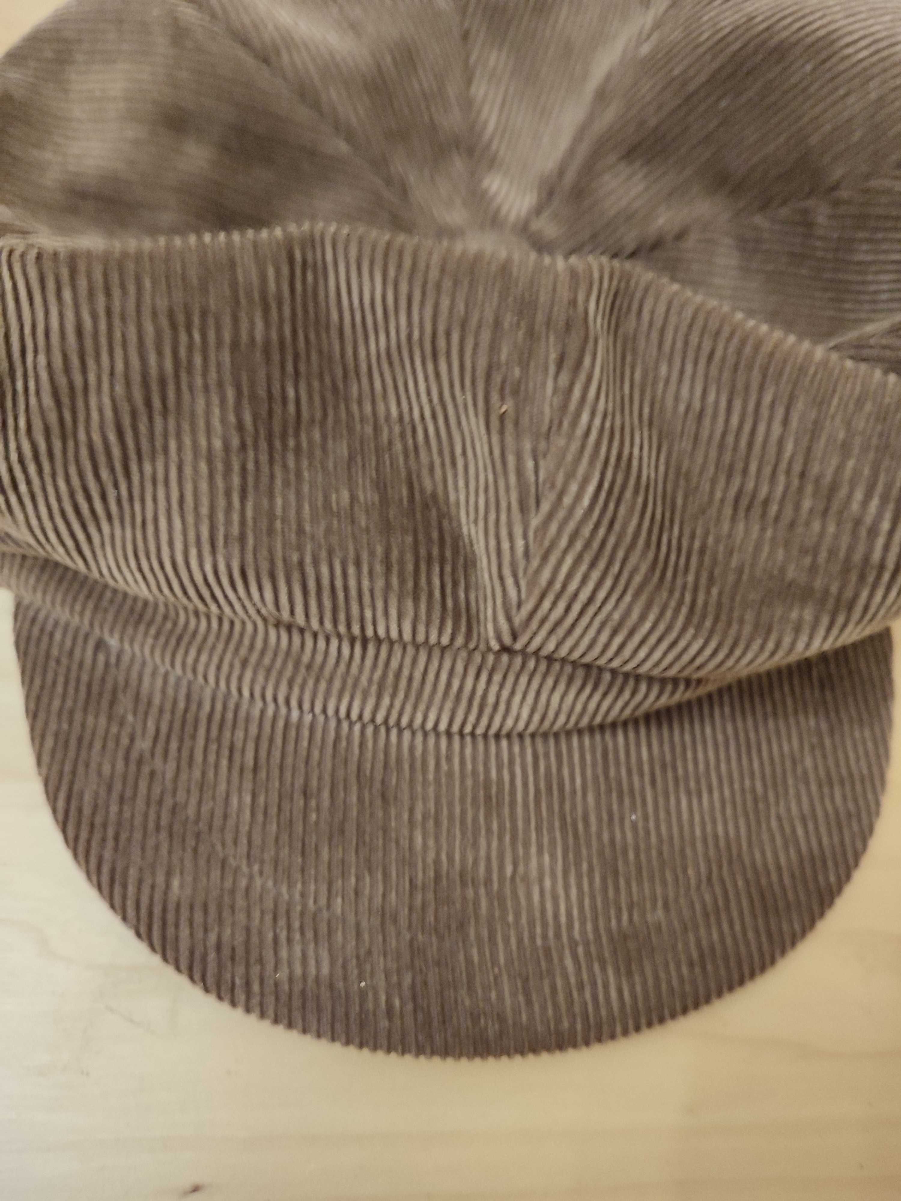 czapka sztruksowa z daszkiem