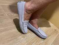 Мокасини жіночі TOD'S, колір блакитно-бузковий, р.38