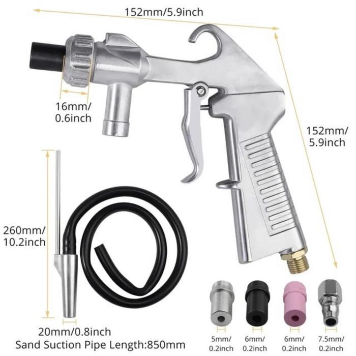 Pistola limpeza de peças tubo de sucção