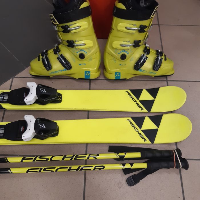 narty Fischer 130cm+buty Fischer 23.5cm