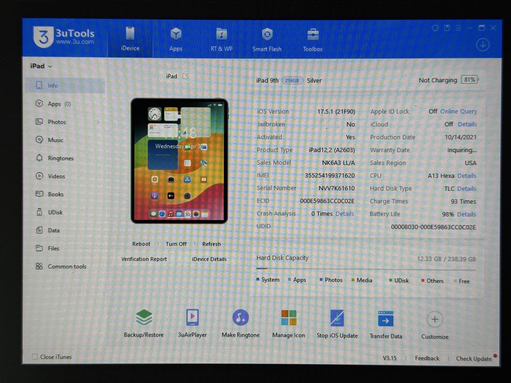 iPad 9. gen. (A2603) - 256GB - Cellular (LTE) - faktura VAT 23%