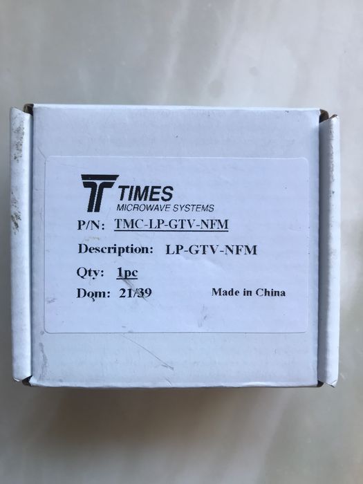 Helium - Lightning Arrester - Times Microwave - N- Macho / N- Fêmea