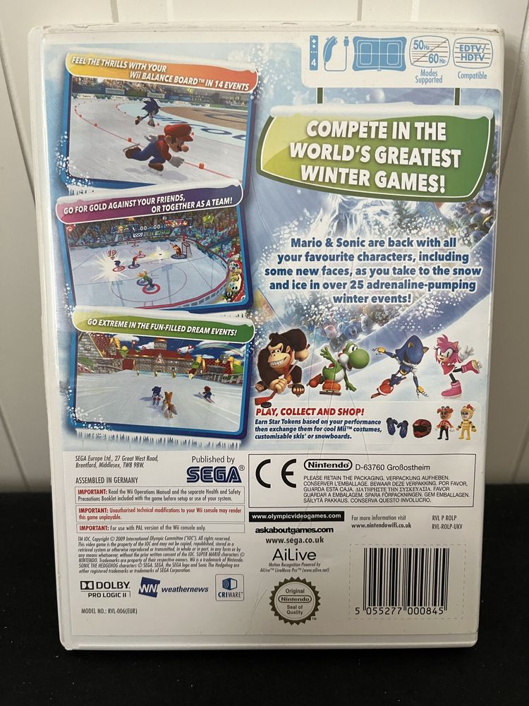 Mario Sonic Olympic Games Nintendo Wii