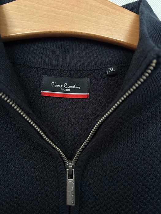 Pierre Cardin _ Granatowy delikatny sweter ze stójką XL