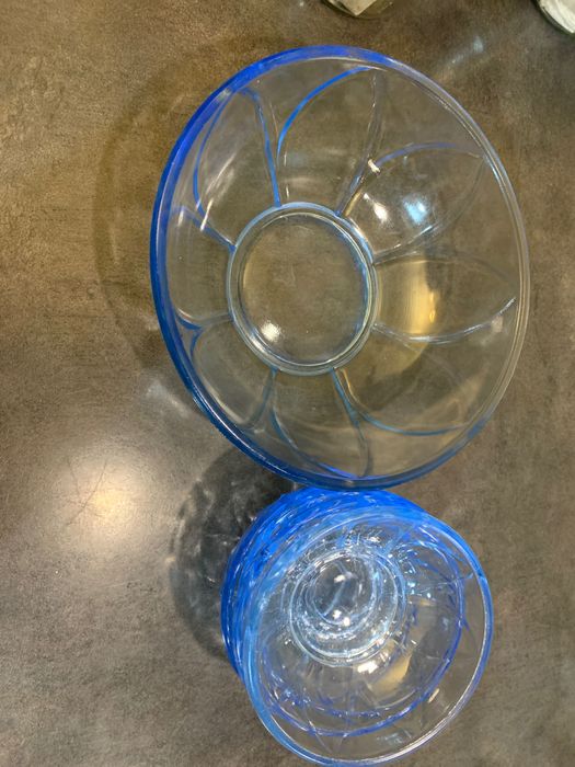 Komplet błękitnych salaterek prl