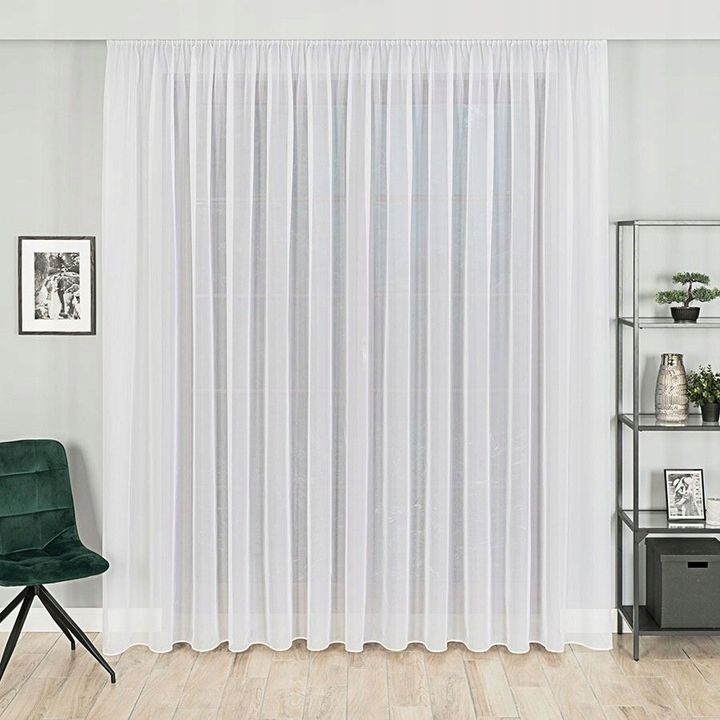 Firana gotowa z woalu VEGA wys 260x450 cm z ołowianką do salonu