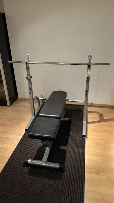 Kettler 2 Ławki do ćwiczeń wielofunkcyjne gryf obciążenie 100kg hantle