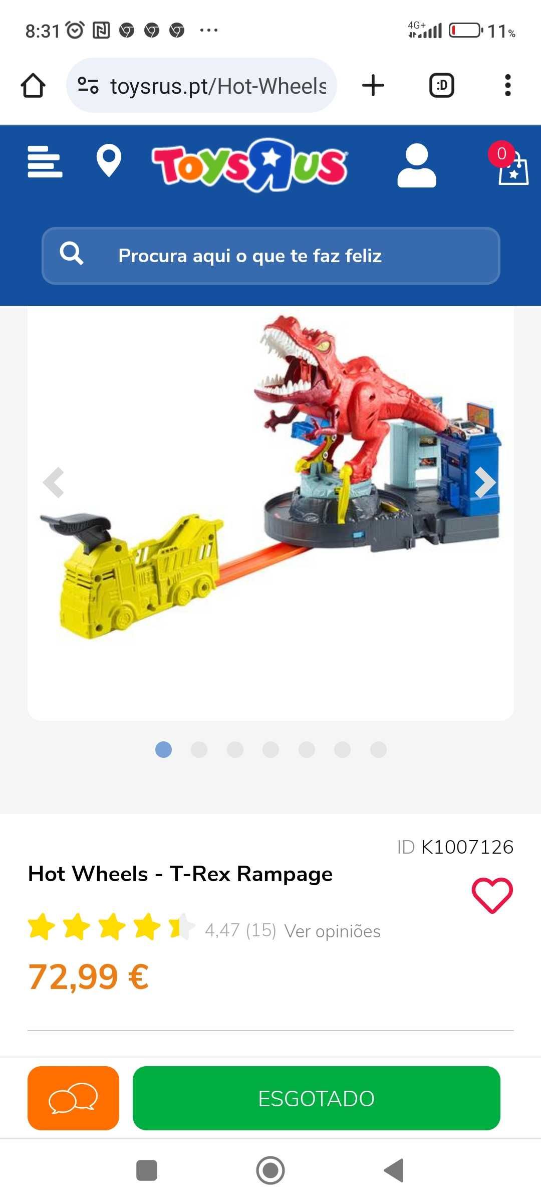 Pista Circuito Hot Wheels - T Rex / dinossauro