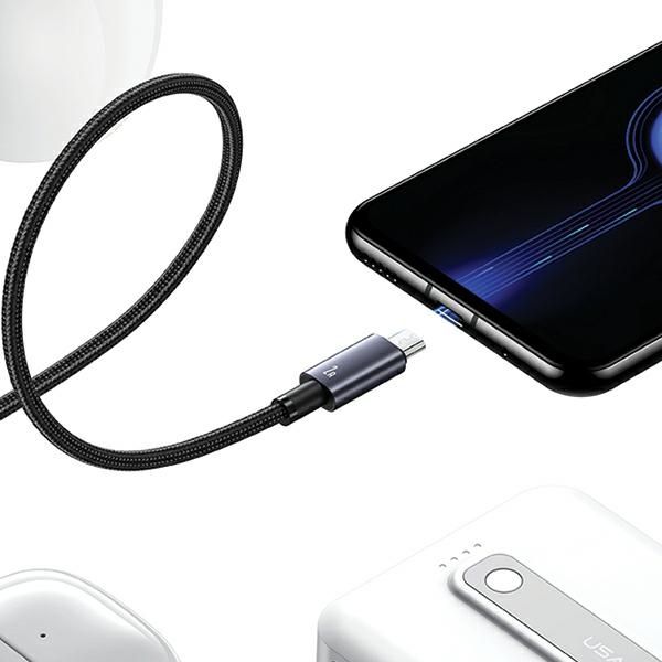 USAMS Kabel USB na Micro-USB 2A 1,2mFast Charging stalowy/tarnish