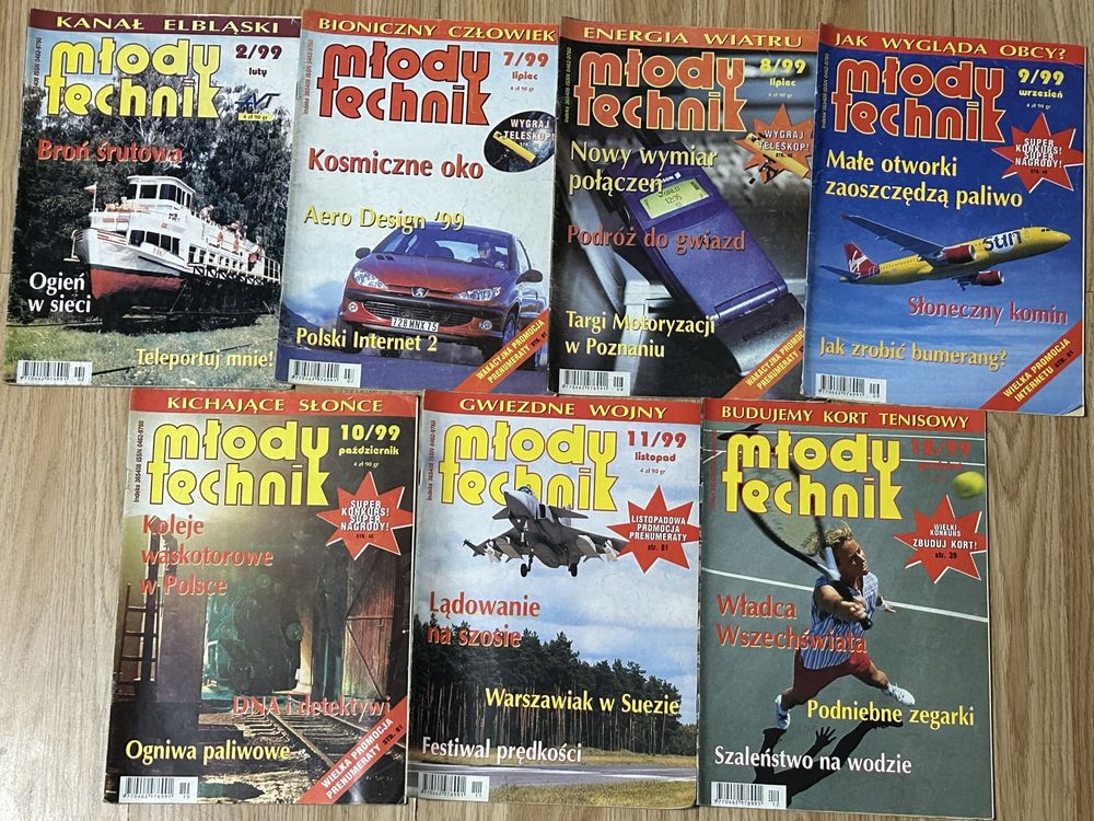 Młody technik, lata: ’99, ’00, ’01, ’02, czasopisma retro (opis)