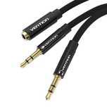 Kabel audio mini jack 3.5mm żeński do 2x mini jack 3.5 mm męski
