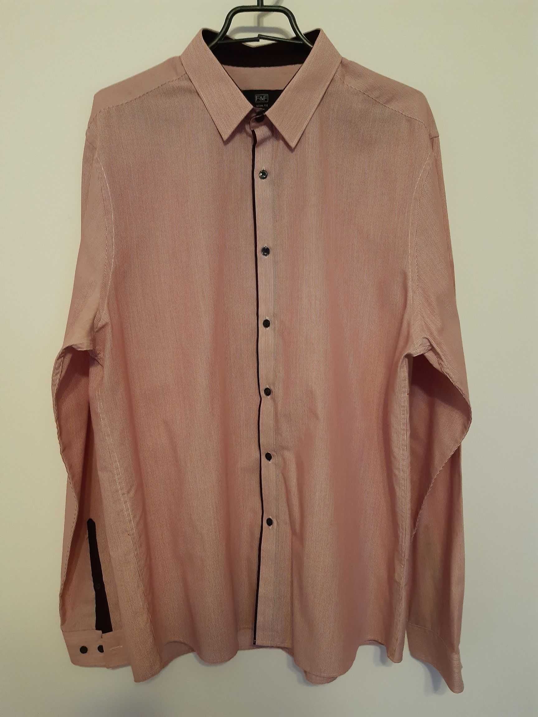 Koszula F&F 40/41 slim fit różowa używana