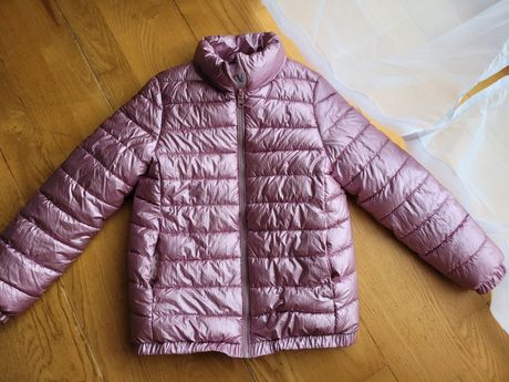 Zara 134 kurtka wiosenna jesienna różowa metaliczną błyszcząca