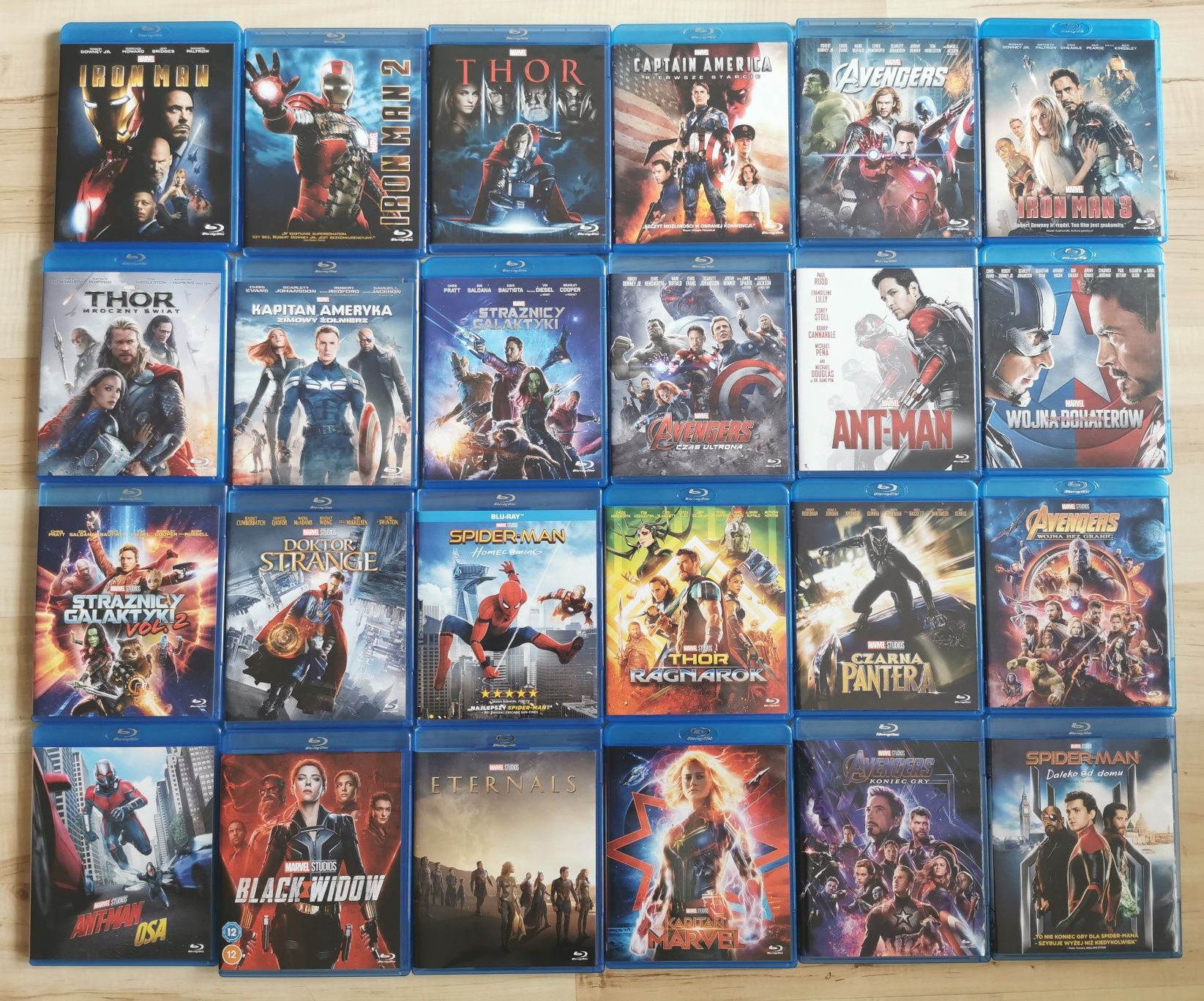 Marvel zestaw filmów Blu-Ray Iron Man, Spider-Man, Thor, Avengers