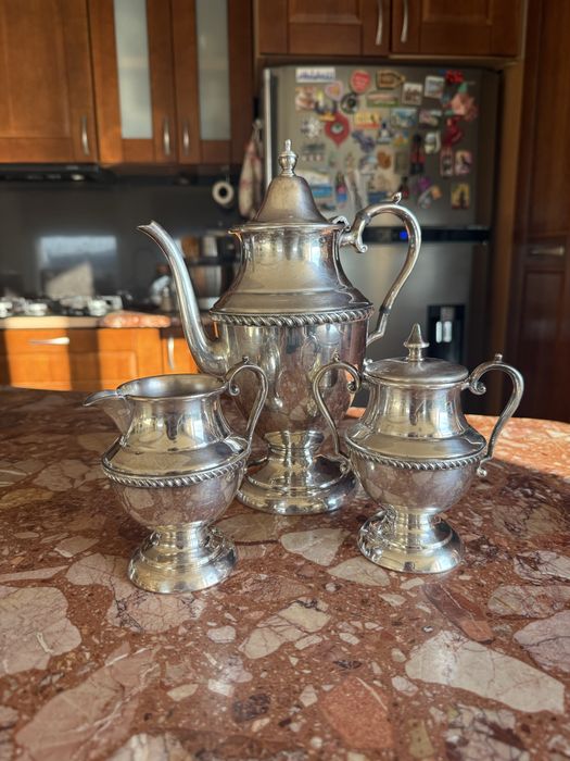 Posrebrzany zestaw do kawy/herbaty