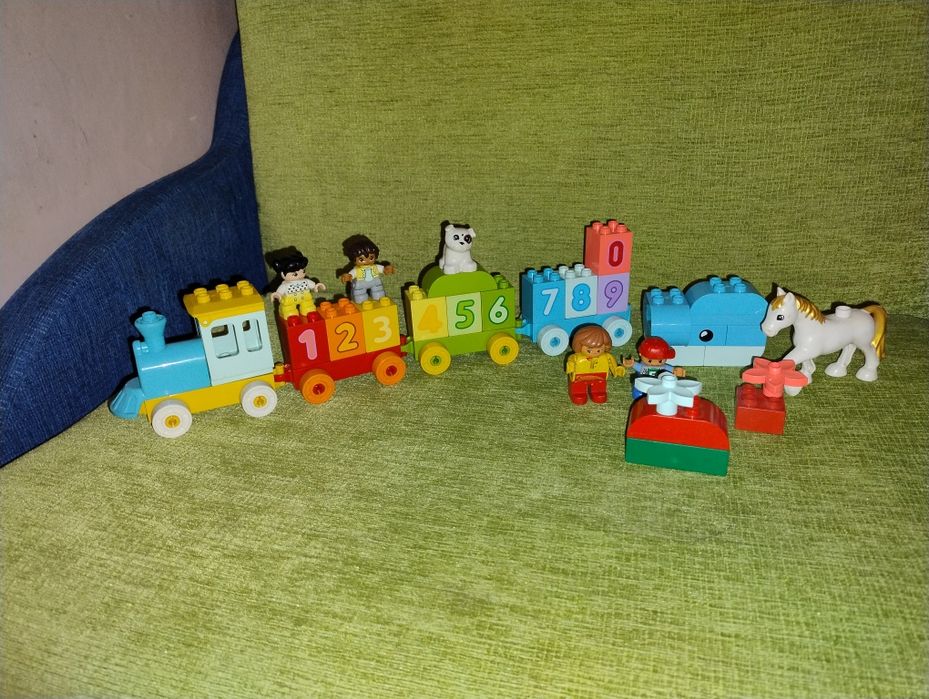 LEGO Duplo pociąg cyferki zwierzątka 3w1 konik duży