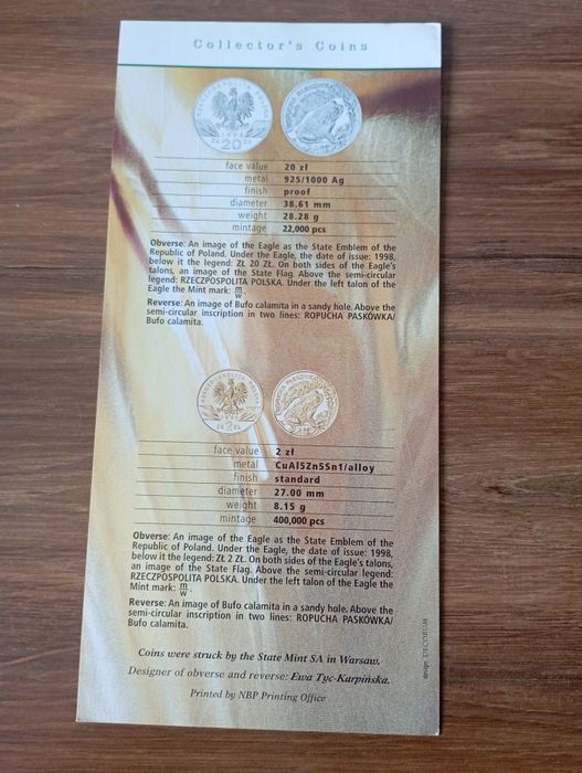 Folder emisyjny Ropucha Paskówka ang.