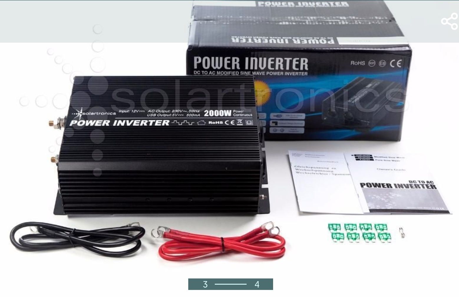 Inversor Conversor 2000W Reais 4000W 12V ou 24V Alemão