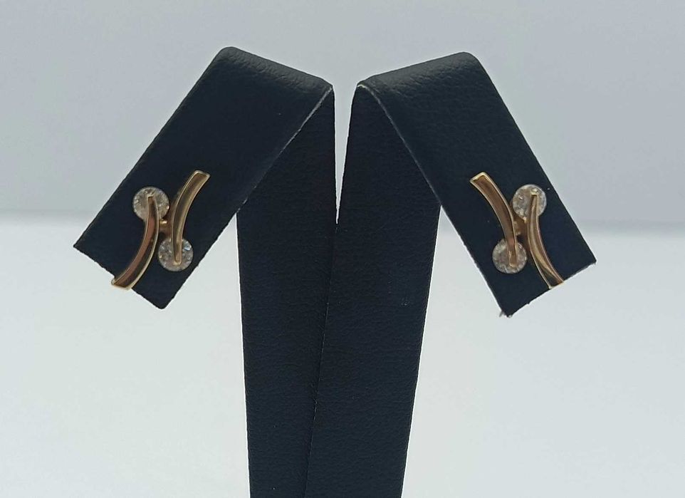Eleganckie Złote Kolczyki 2,85g p585 Sztyft