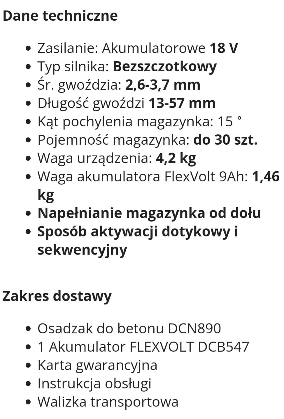 Gwoździarka do betonu DeWALT wynajem wypożyczalnia sprzętu budowlanego