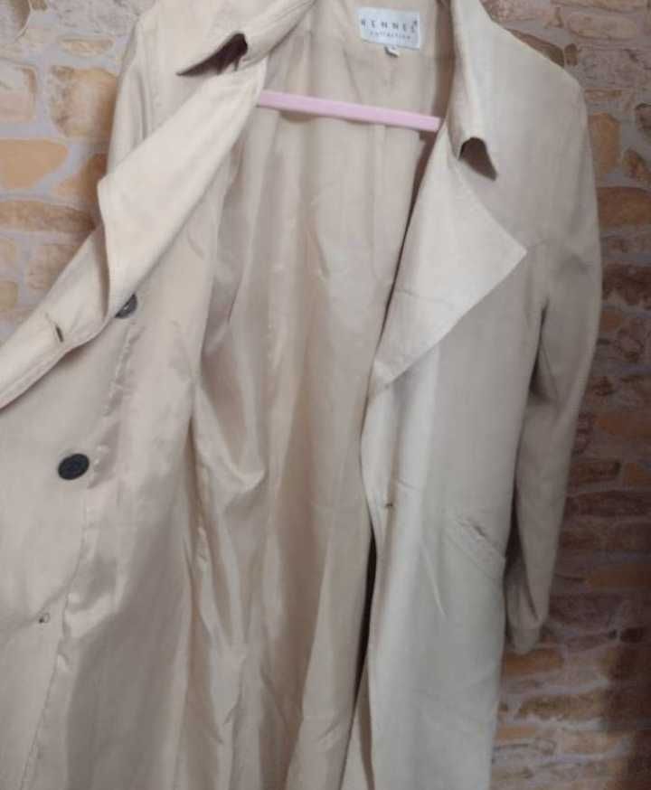 (38/M) Zamszowy płaszcz biznesowy z paskiem z Wiednia, Vintage