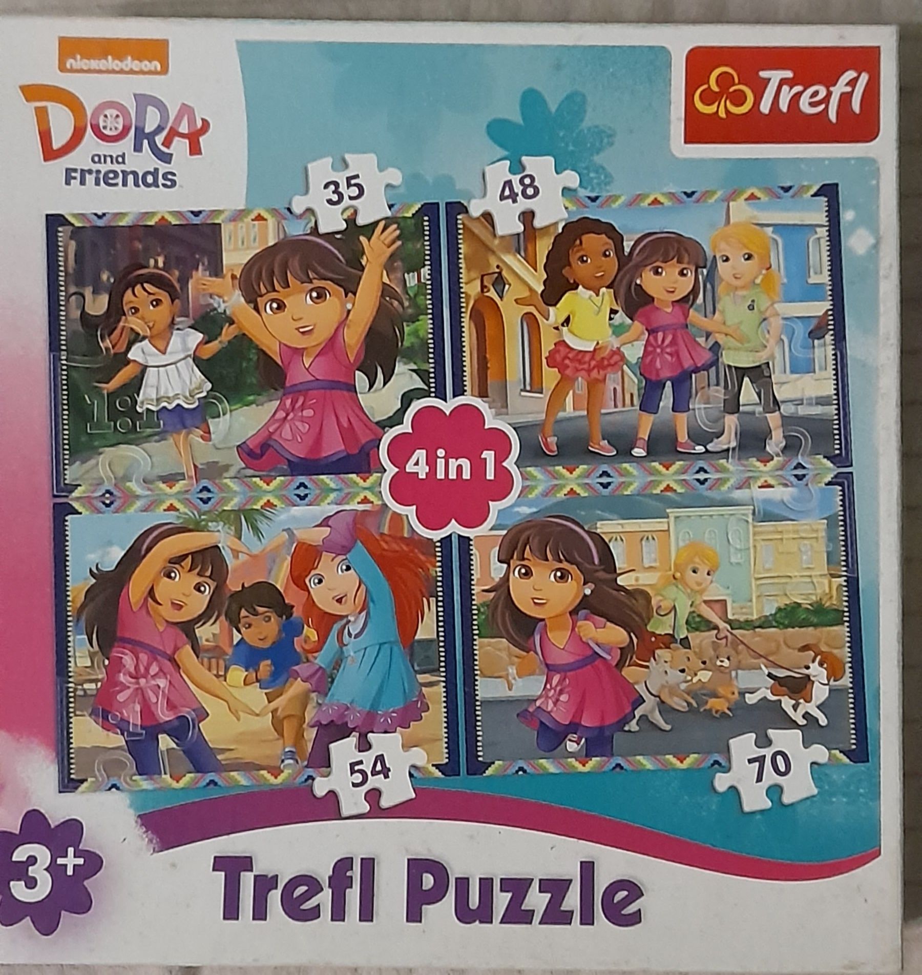 Puzzle Trefl Dora I przyjaciele 4in1 Wiek 3+