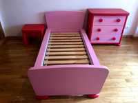 Cama e cómoda de criança IKEA Mammut rosa