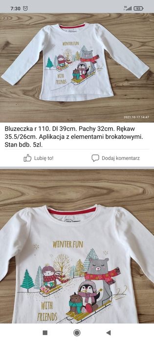 Zestaw bluzeczek dla dziewczynki r 110