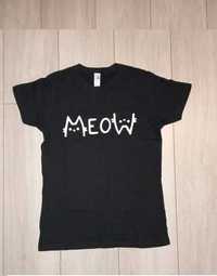 Czarna bluzka T-shirt Meow M
