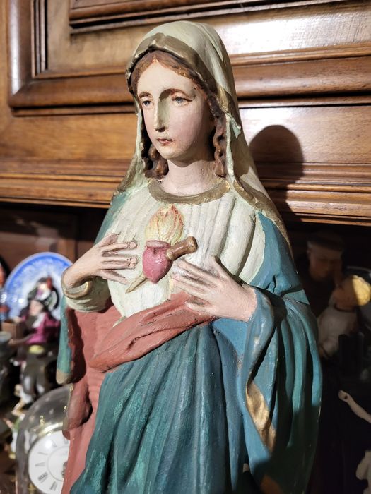 Stara figura Maryja Bolesna Matka Boża Serce Przebite