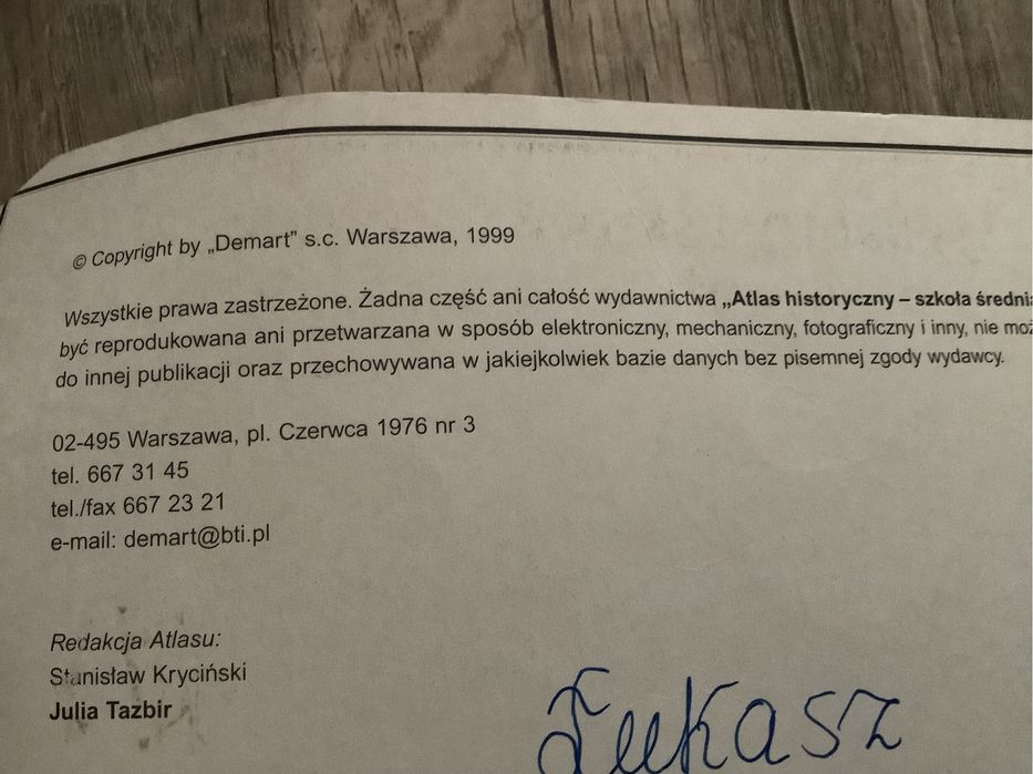 Atlas historyczny do 1815 szkoła średnia Tazbir