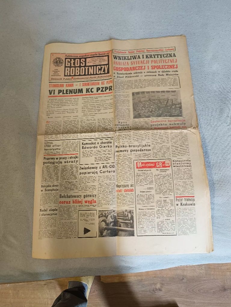 Gazeta Głos robotniczy oryginał rok 1979