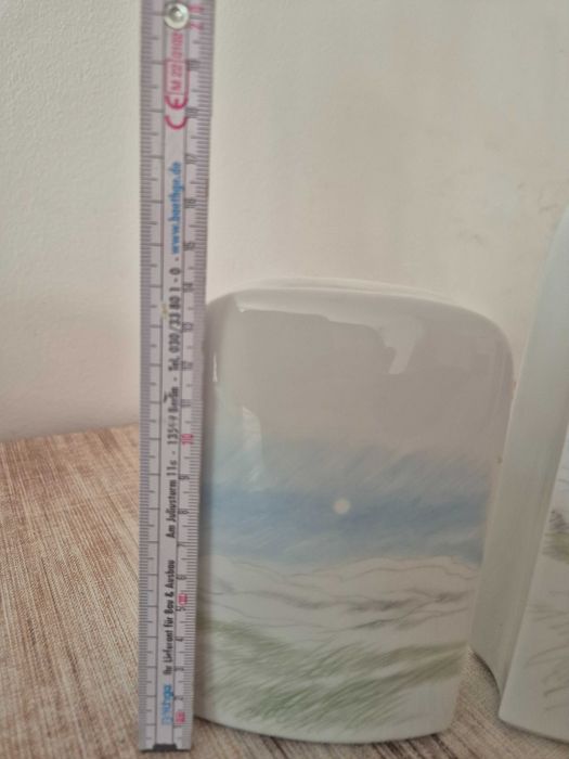 Thomas Germany prostokątny biały wazon przedstawiająca krajobraz plaży