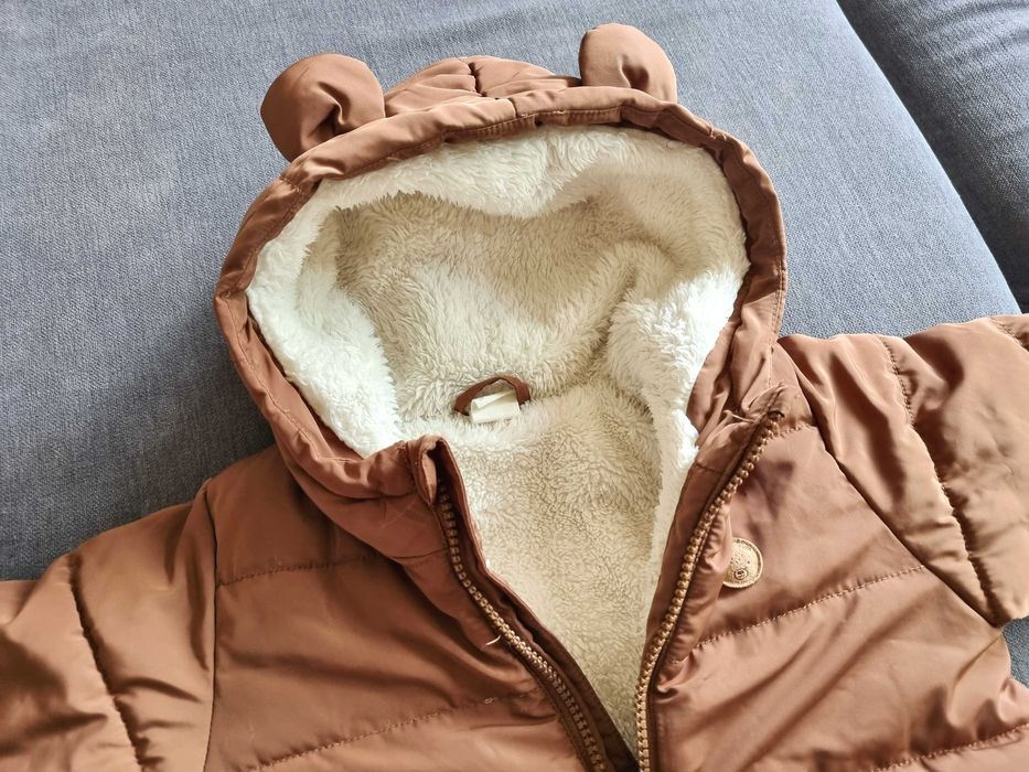 Kombinezon niemowlęcy miś ocieplany zimowy kurtka rozmiar 74