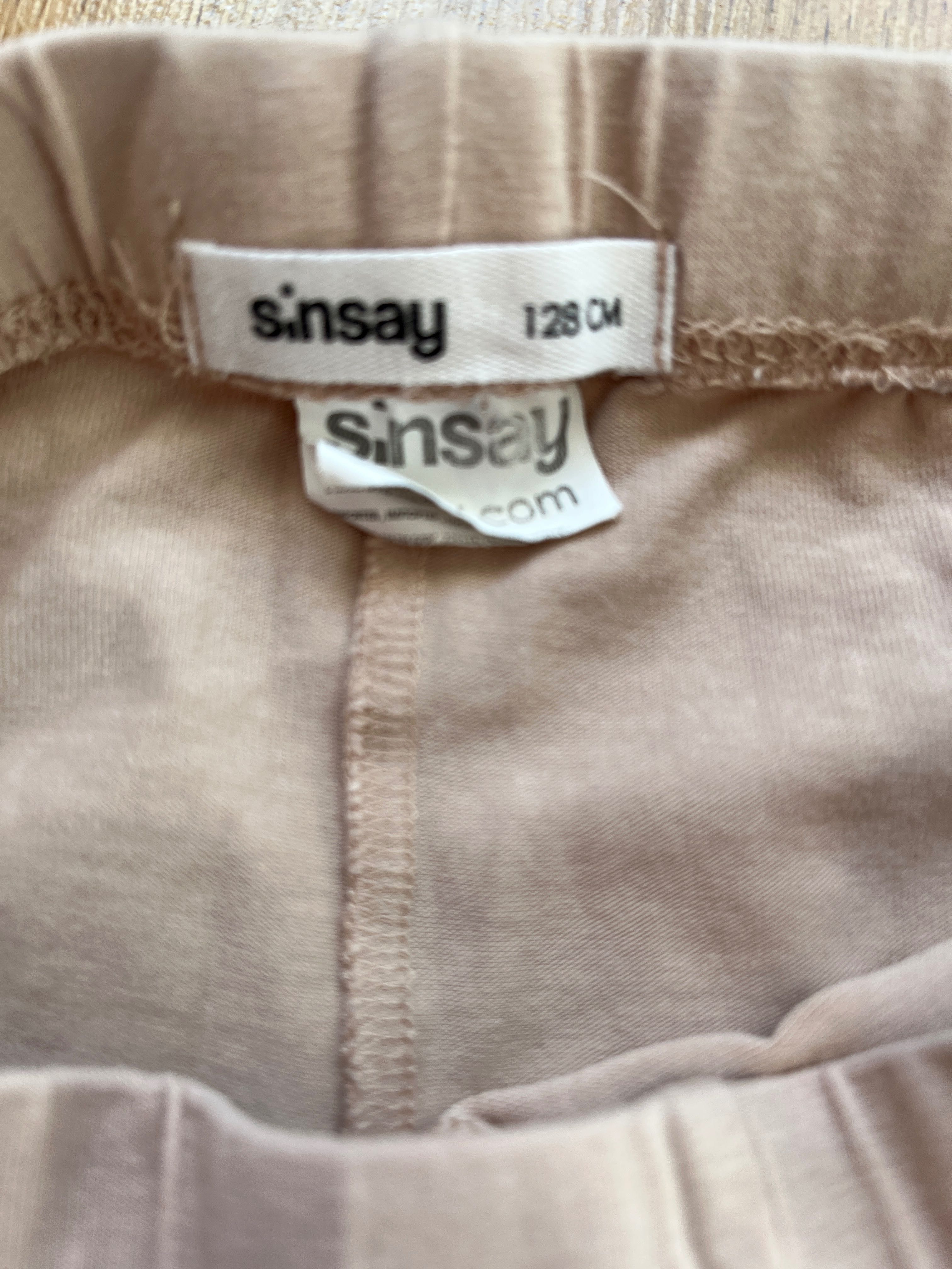 Legginsy beżowe dla dziewczynki, rozmiar 128, Sinsay