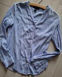 Damska koszula w paski M biała koszula damska niebieska bluzka