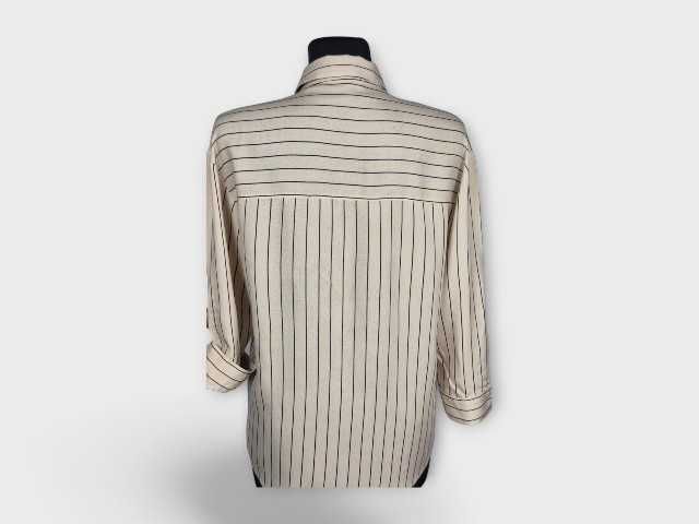 Koszula Bershka M 38 beżowa w paski wiskoza elegancka