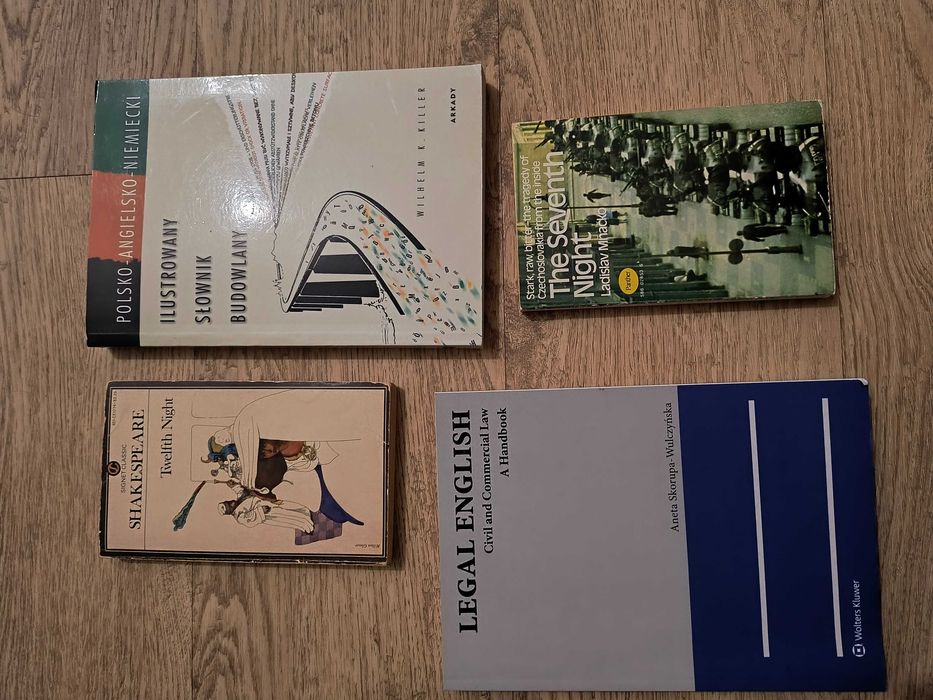 4 książki angielski, w tym Legal English,Ilustrowany Słownik Budowlany