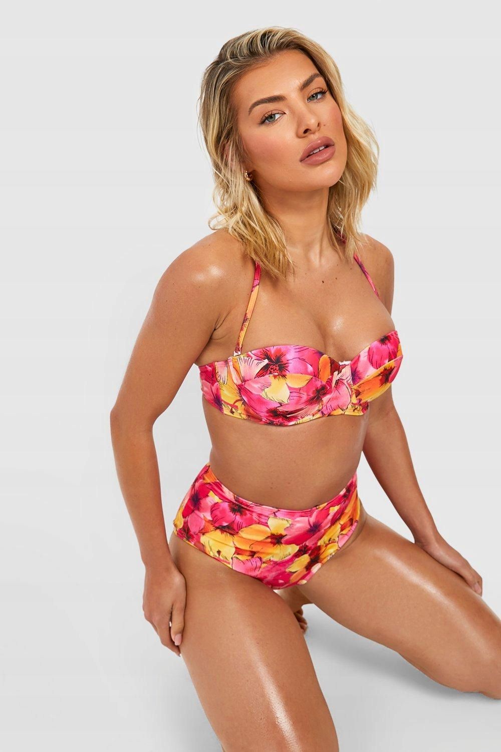 Dół Od Stroju Kąpielowego Bikini W Kwiaty Figi Boohoo L 40