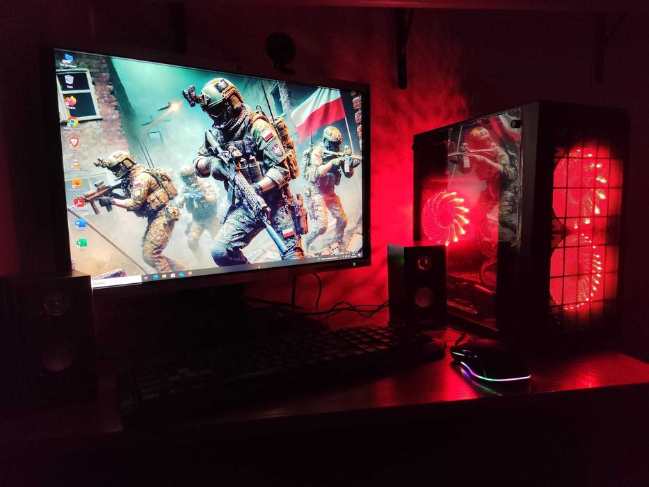 Gamingowy komputer RGB.RX470 8GB,32GB RAM,SSD,1TB HDD+monitor+akcesori