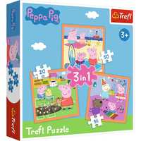 Trefl Puzzle 3w1 Świnka Peppa Pomysłowa Świnka Peppa 34852
