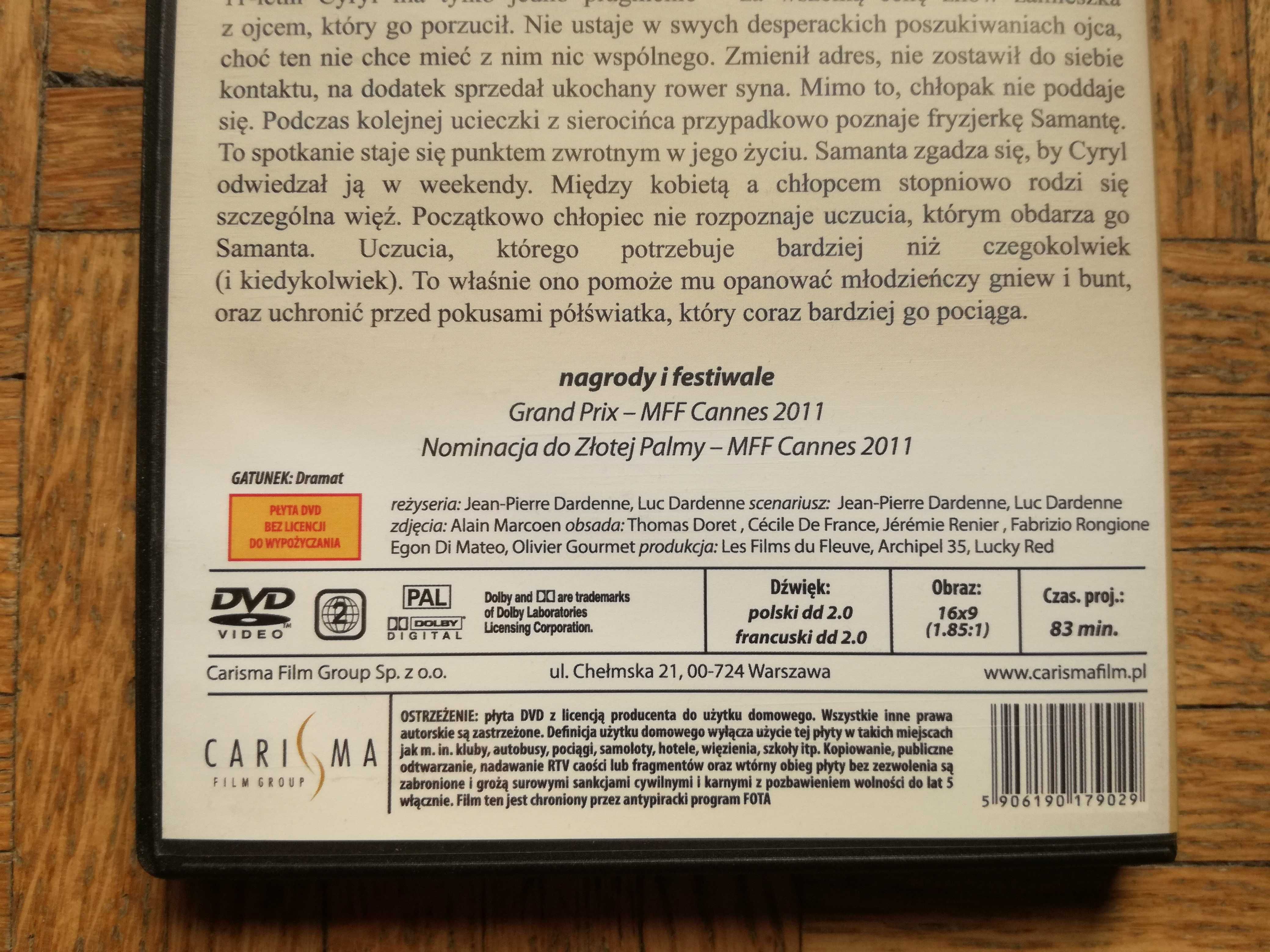 Chłopiec na rowerze (2011), film DVD