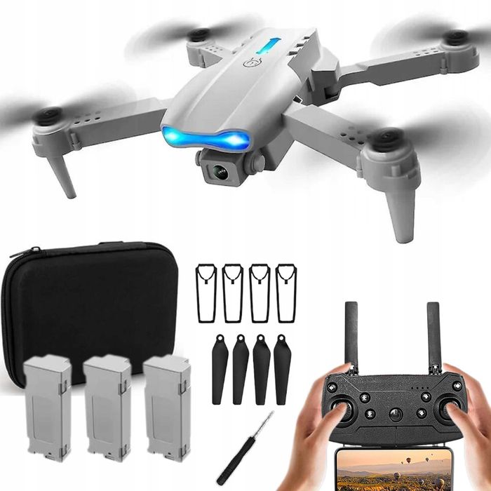 Dron z kamerą SD E99 Nova Wifi Etui Pilot Zabawka - 3 Baterie